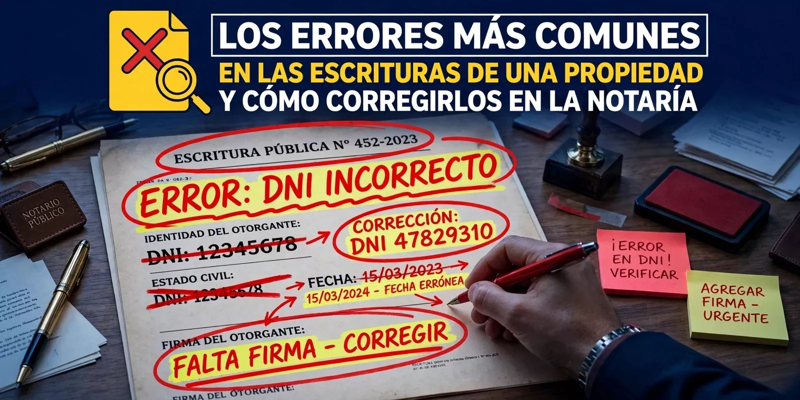 Los errores más comunes en las escrituras de una propiedad y cómo corregirlos en la notaría
